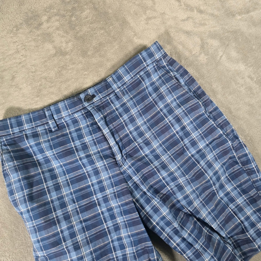 Banana Republic Mens‎ Plaid Shorts Emerson Casual Blue Size 32